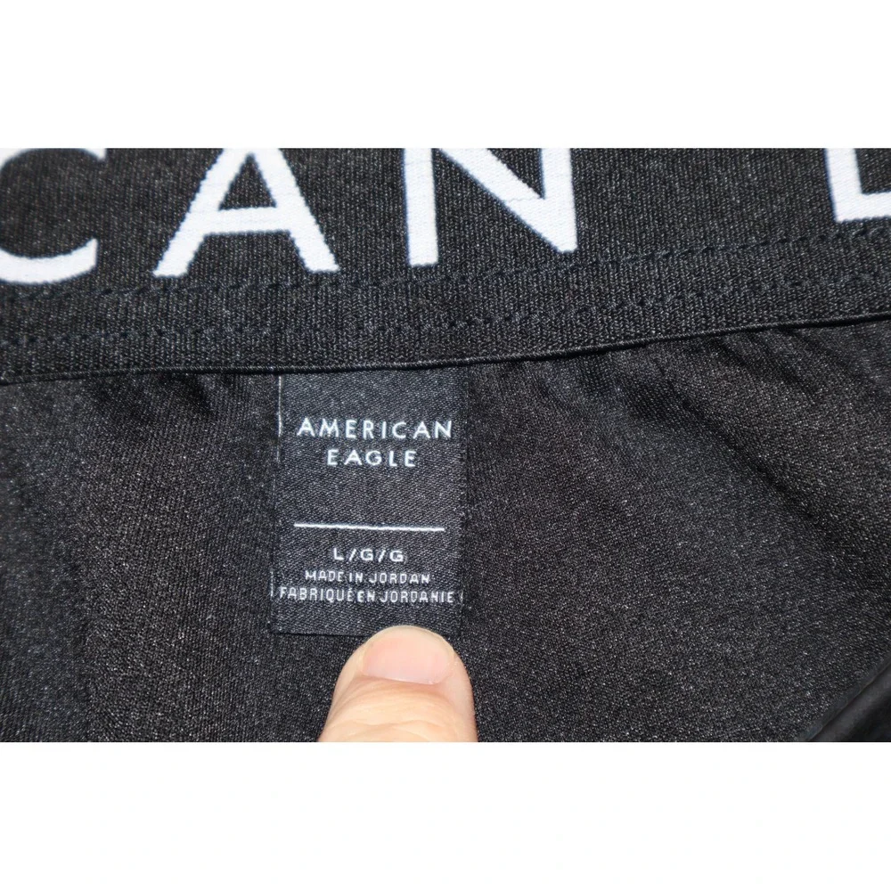 American Eagle Joggers Men Large Black Performance Sweatpants Gym Workout